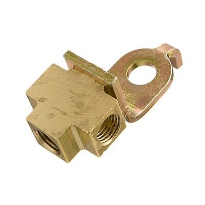 3/16" Inverted Flare Brake Line Brass Tee 3/8-24 All Sides With Bracket, 7812