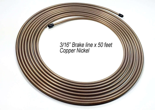 3/16" x 50' Copper Nickel brake line- Tubing flat coil - roll - 50 Ft. Force 10 Brakes