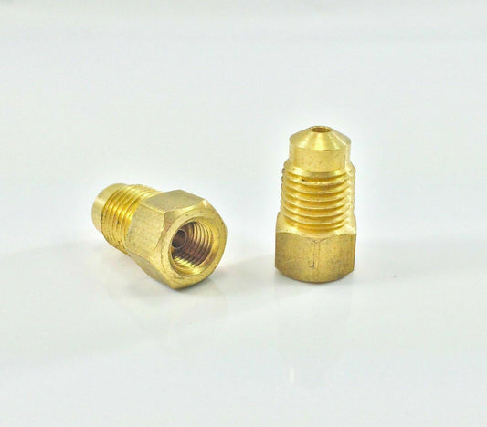 3/16" Metric Tube adaptor 3/8-24 inverted flare(F) to 12mm x 1.0 bubble flare(M)