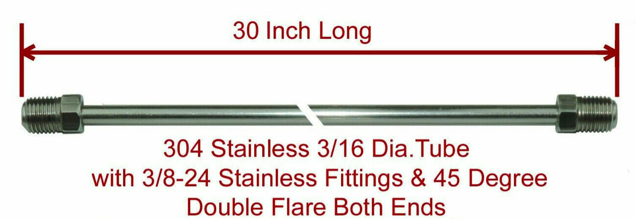 3/16" SS brake line set (6) Lines- 3/8-24 SS Tube Nuts - 4 brass unions