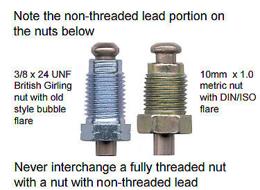 3/16 Ni-Copper brake line Custom length, Stainless10mmx1.0 fittings-Bubble Flare