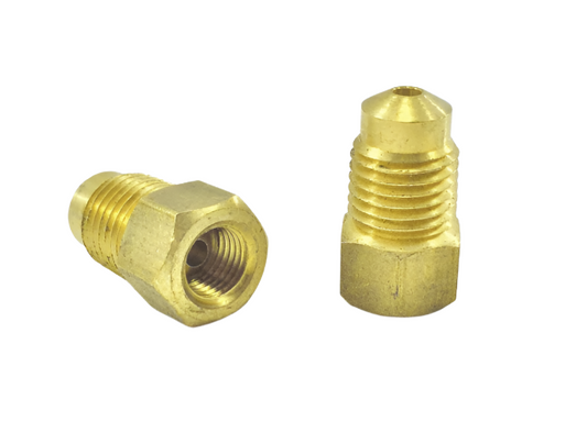 3/16" METRIC Tube adaptor 3/8-24 Threads(Fem) -10mx1 bubble flare (Male) 2pcs