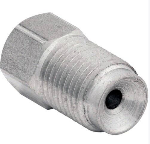 1/2-20 Male x 3/8-24 Female Inverted Flare Stainless MC Brake Line Adapter