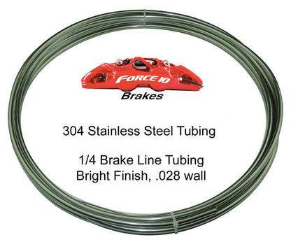 Stainless Steel Brake Line Tubing - 1/4" 16 Foot Coil - made in USA