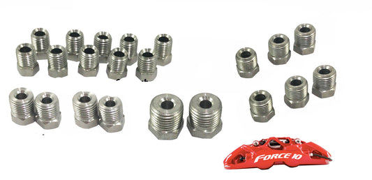 3/16" & 1/4" tube, Inverted Flare Stainless Steel Brake Line Fitting Kit 22 pcs