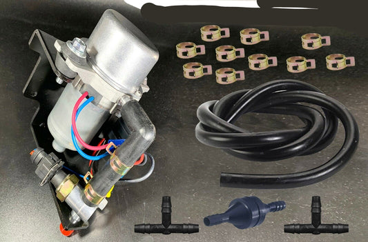 Brake Booster Rotary Vacuum Pump-12 V "Plug & Play" w/install kit for Auto Trans