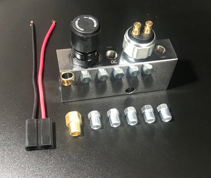 Adjustable Chrome Proportioning Valve & Built in Distribution Block with bracket